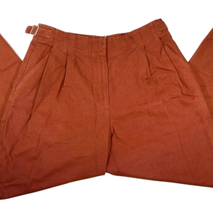 A.P.C. Women's Jodie Cropped Straight Leg Pants Brown Size 6/8 | Front Pleats